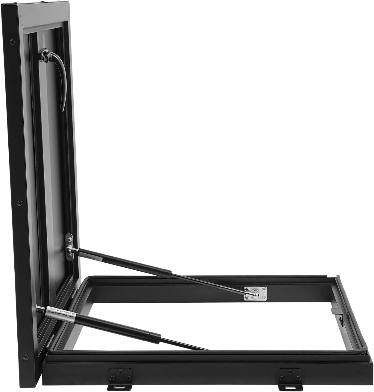 19.7"x19.7" Aluminum Alloy Roof Hatch Access Door w/One-Way Security & Hydraulic Support, Black Commercial/Industrial Roofing