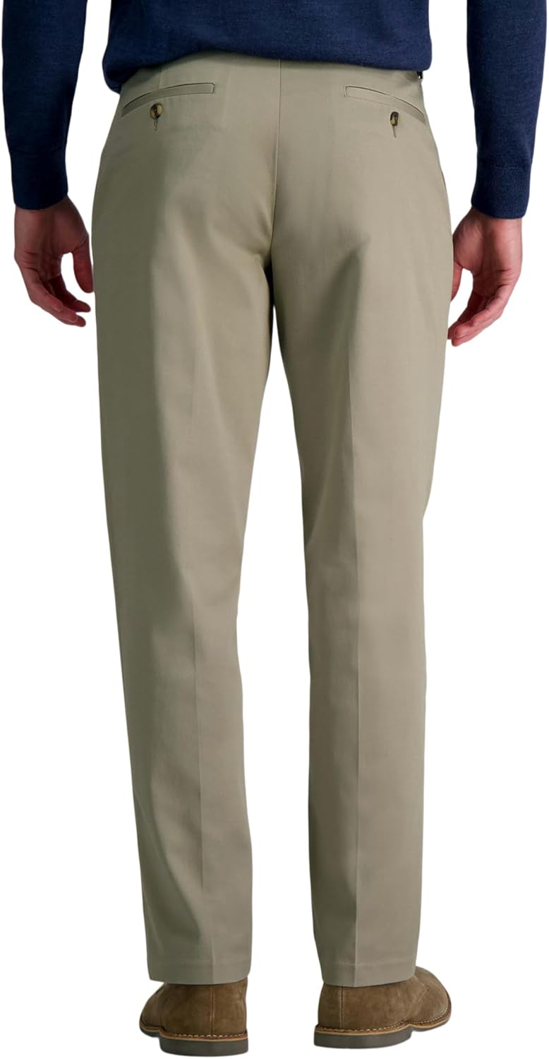 Haggar Mens Haggar Men's Wrinkle Free Performance Khaki Classic Fit Flat Front Pant - Image 3
