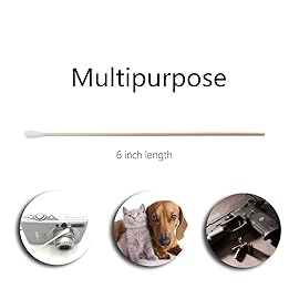 500 PCS 6 Long Cotton Swabs with Bamboo Handle for Makeup, Gun Cleaning or Pets Care