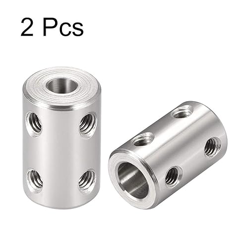 Miniatura 6 de Juego de 2 tornillos de acoplamiento de eje de 0.157 in a 0.157 in, D14mm x L22mm de diámetro de acero inoxidable rígido acoplador de eje conector