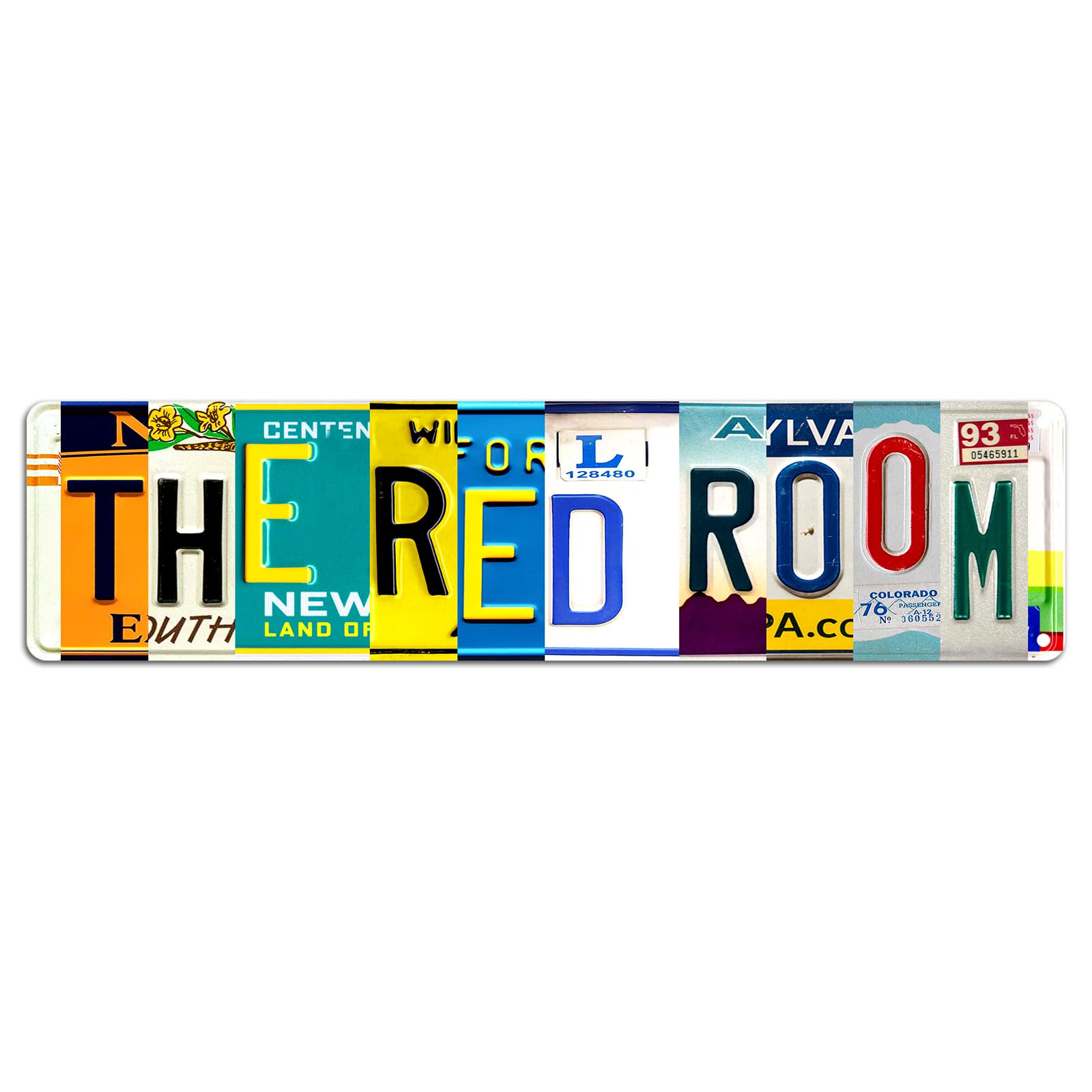 peiyeety Vintage Metal Tin Sign The Red Room Vintage Sign, Retro Wall Decor for Home, Bar, Garage, Cafe, Man Cave, Home Theater, Lounge, Rustic Wall Art for Indoor and Outdoor Decoration, 4x16 Inch