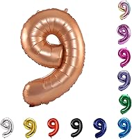 Vista 96 de YPSelected Globo de aluminio grande de 32 pulgadas con número de helio, cumpleaños, boda, fiesta, 0-9 (azul bebé, 2)