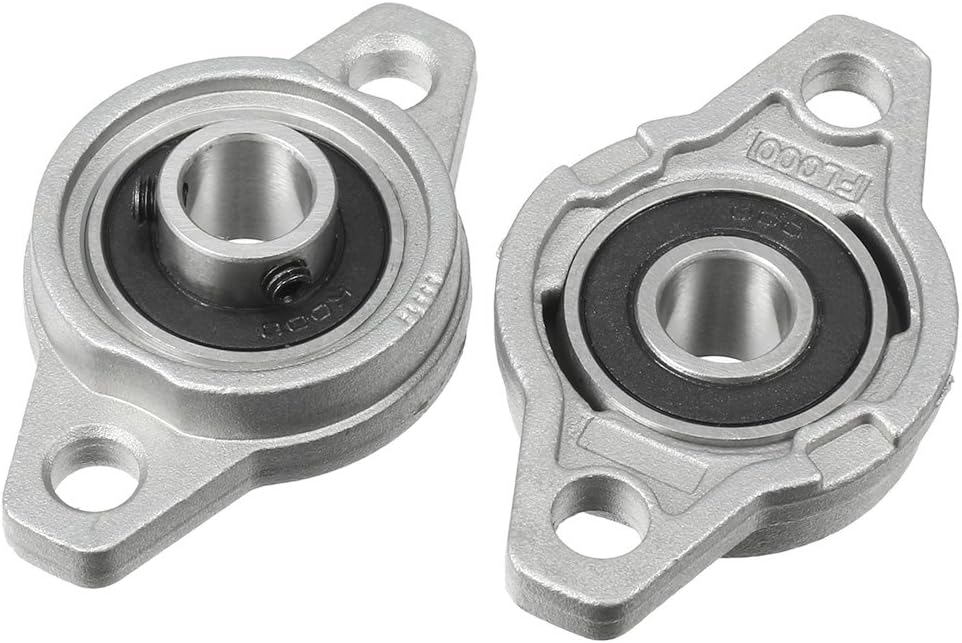 uxcell 2pcs KFL000 10mm Zinc Alloy Self Aligning Pillow Block Flange Bearing