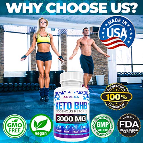 Keto Diet Pills - 5X Dose (2 Pack | 3000mg Keto Bhb) - Exogenous Ketones Bhb Supplement for Women and Men - Boost Energy & Focus, Support Metabolism - Made in USA- 120 Capsules (120 Capsules)