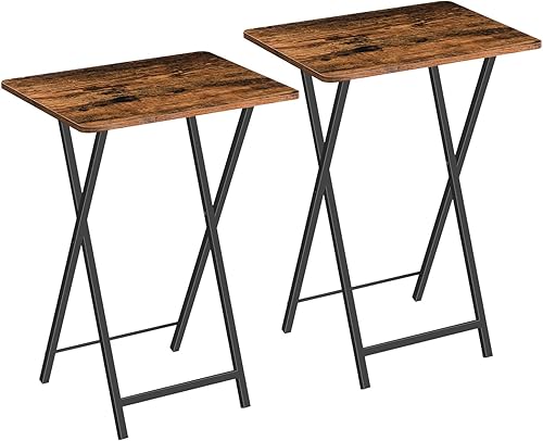 HOOBRO Juego de 2 bandejas portátiles para TV, mesas plegables para TV, mesas de bandeja de TV para espacios pequeños, bandejas de comedor para
