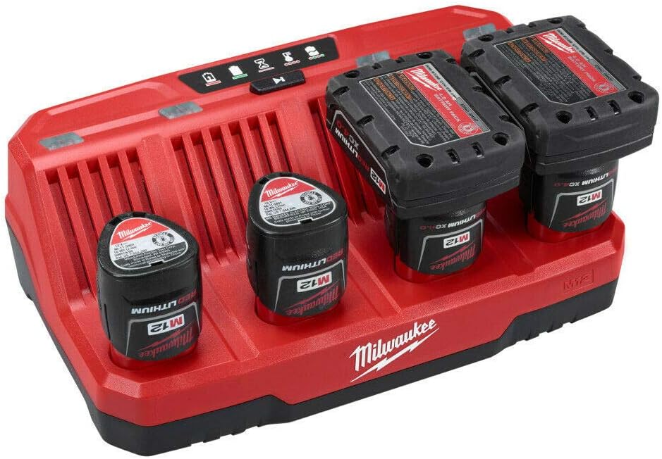 Milwauke M12 Four Bay Sequential Battery Charger New