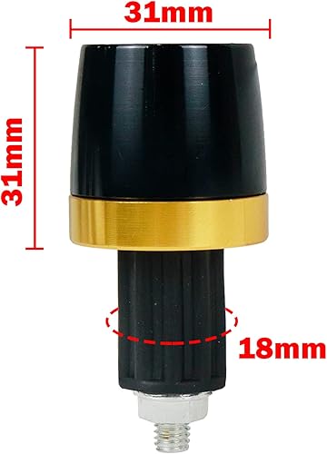 Miniatura 6 de Modengzhe 2 tapas cónicas de aluminio para manubrio de 0.709in de diámetro de inserción (negro y amarillo)