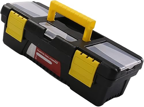 Miniatura 3 de Auniwaig Caja de herramientas de plástico con bandeja, cajas de herramientas pequeñas de 11 pulgadas, organizador de almacenamiento de piezas de