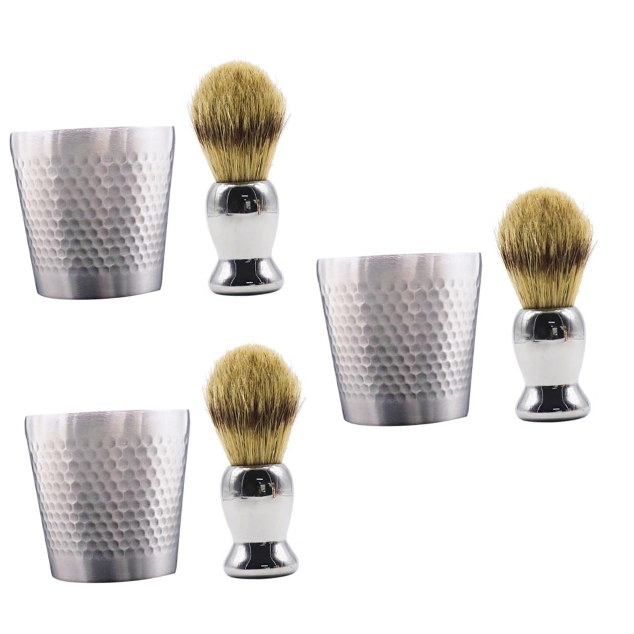 Angoily 3juegos Para Hombres Brocha y Bowl De Inoxidable Kit Práctico Para Afeitar Casa o Barbería Incluye Jabón y Cepillo De Cuidado Personal