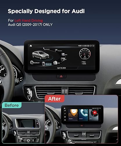 Miniatura 2 de XTRONS Pantalla táctil IPS de 12.3 pulgadas para Audi Q5 ConciertoSymphony Radio System, Android 12 Car Stereo Radio GPS Navegación GPS - Qualcomm