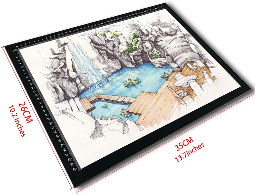 Light Box A4/A3 Led Light Pad Adjustable Light High Transparent Acrylic Magnetic Panel Artists Light Boxes Professional Diamond Painting Light Table Anime Calligraphy Lig,A4