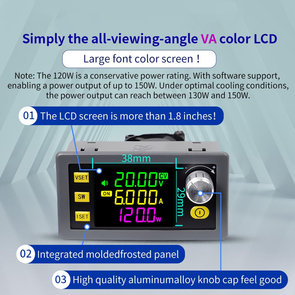 DC Boost Buck Convertisseur de Tension Réglable Régulateur de Tension DC6-36V 120W Commande Numérique Tension de Levage Tension Constante Courant Constant Module d'alimentation avec Affichage LCD.