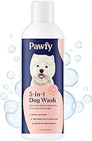 Pawfy 5-in-1 Natural Dog Shampoo & Conditioner: Itchy Skin Relief for Sensitive Puppies with Oatmeal, Coconut & Aloe Vera