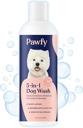Pawfy Champú y acondicionador para perros 5 en 1 Avena y aloe Formulación natural revisada por veterinarios Alivio de la picazón Suavidad