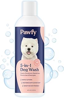 Pawfy Dog Shampoo and Conditioner for Itchy Skin Relief | Puppy Shampoo for Sensitive Skin | Natural 5 in 1 Pet Shampoo wi...