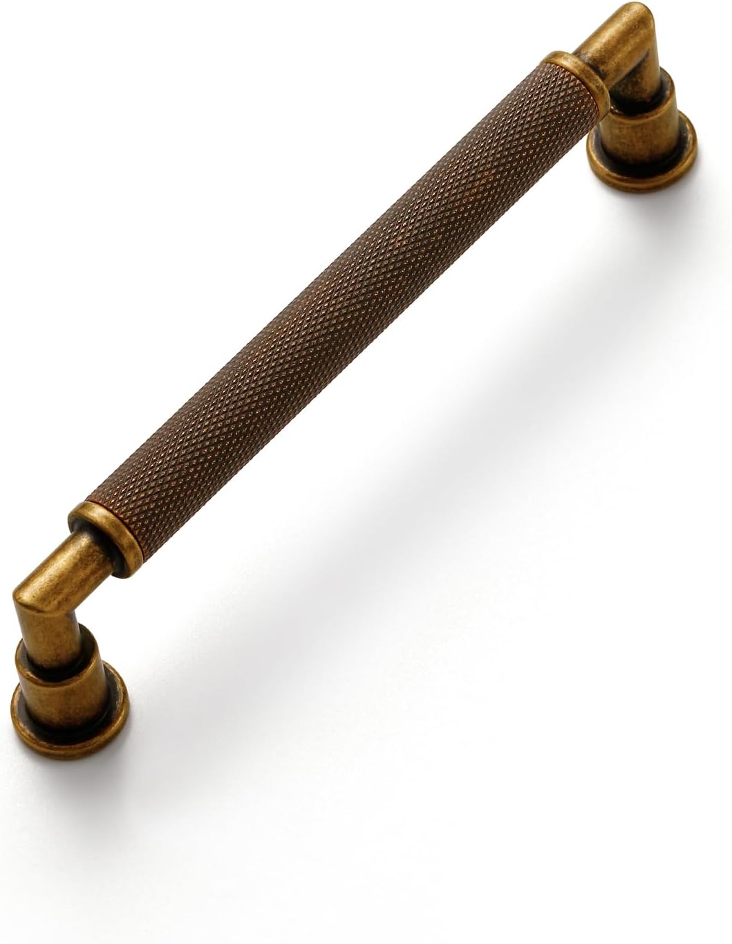 10 Pack Antique Brass Cabinet Pulls 5" Hole Center Knurled Vintage Drawer Pulls Bathroom Dresser Handles Hardware Bar Zinc Alloy