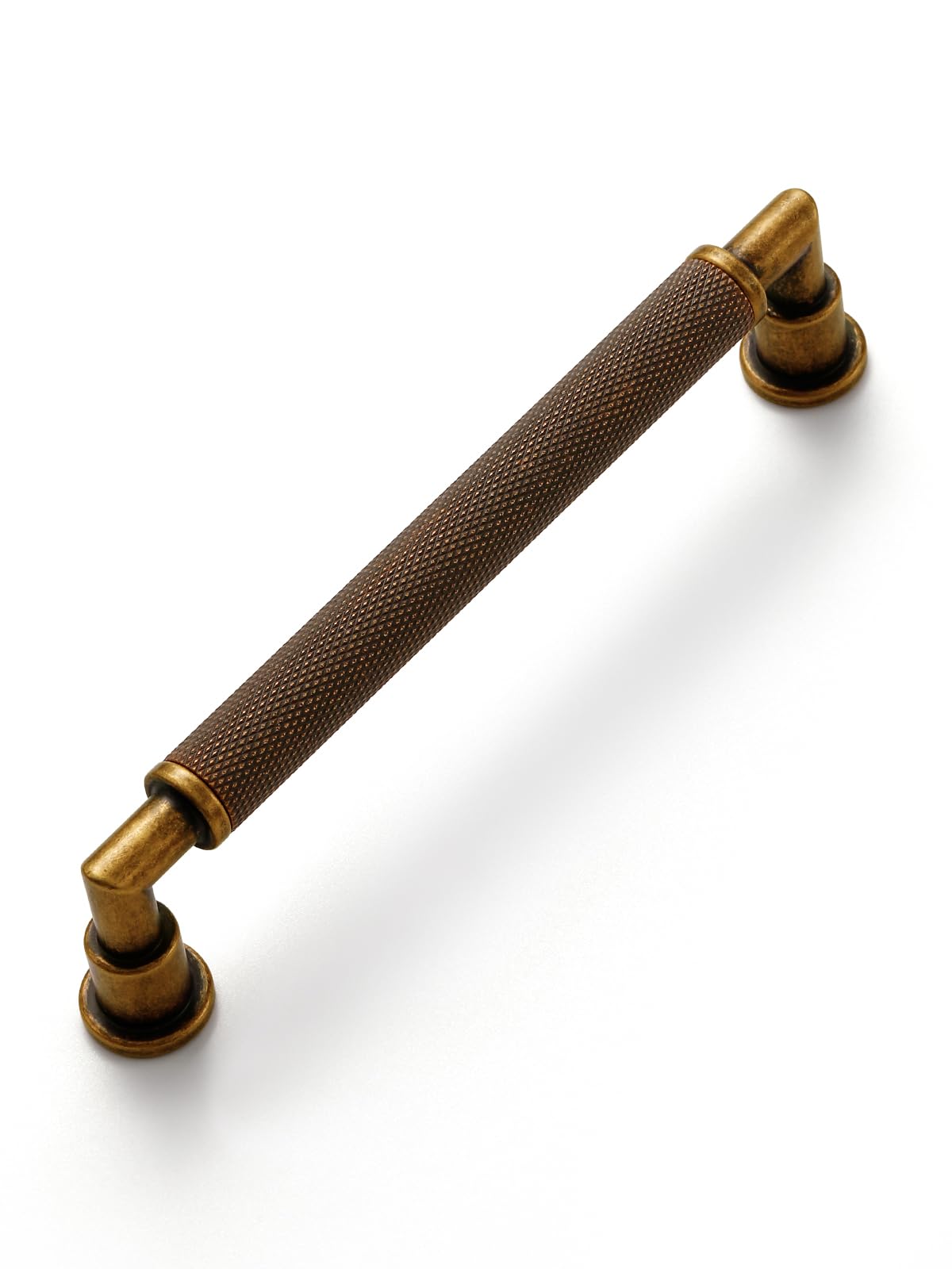 JIASENBAO 5 Pack Antique Brass Cabinet Pulls 128mm Hole Center Knurled Vintage Drawer Pulls Bathroom Dresser Handles Hardware Bar Zinc Alloy