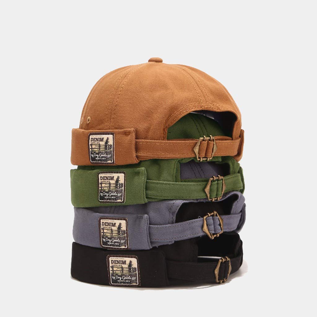 HINGTAT Czapki bez ronda dla mężczyzn bawełna Docker Skullcap zwinięty mankiet port retro czapka beanie czapka żeglarska, NIEBIESKI, rozmiar uniwersalny
