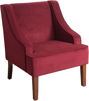 Burgundy velvet accent chair Clearance