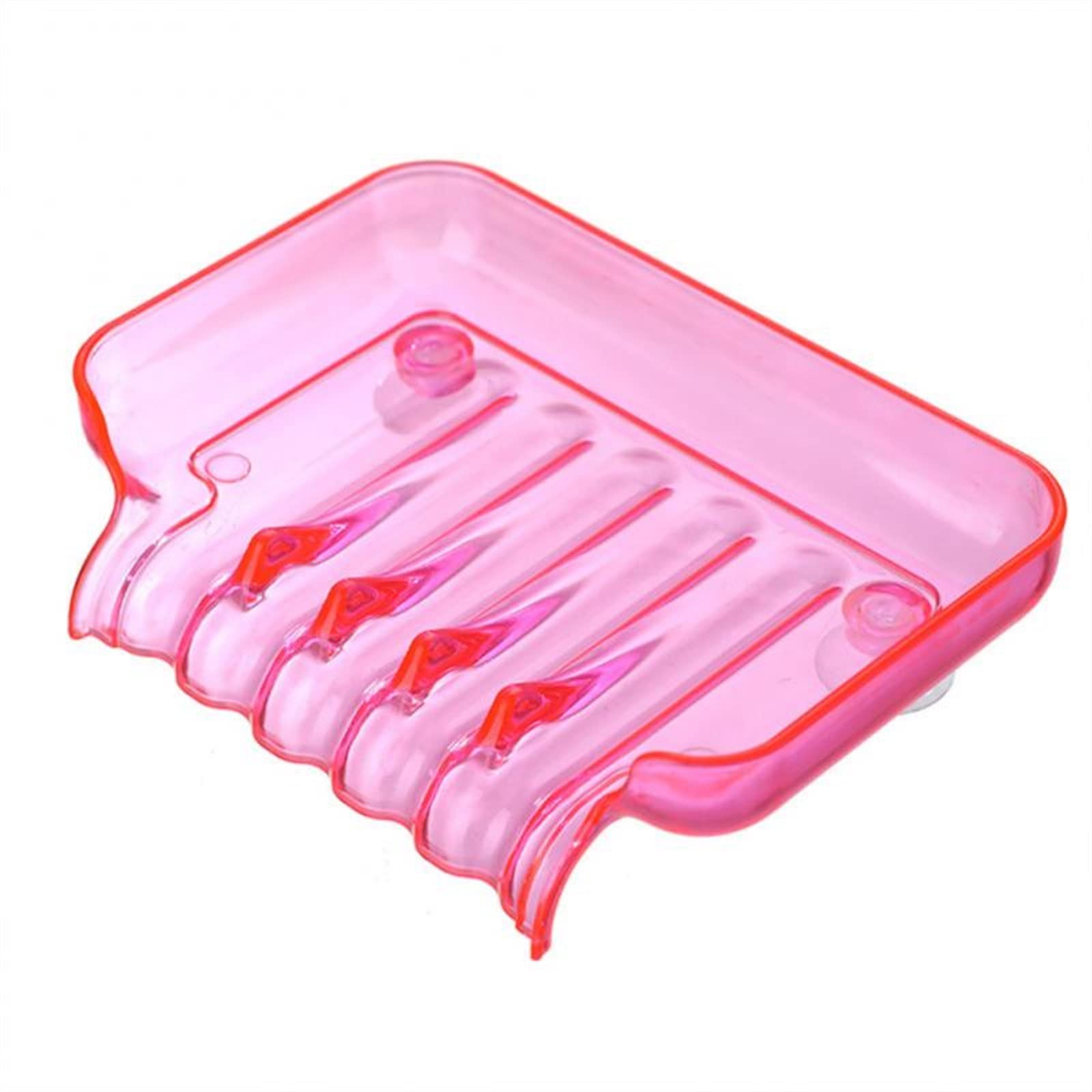 JINGYAN Soap Dishes Drain Suction Cup Soap Box(Pink)