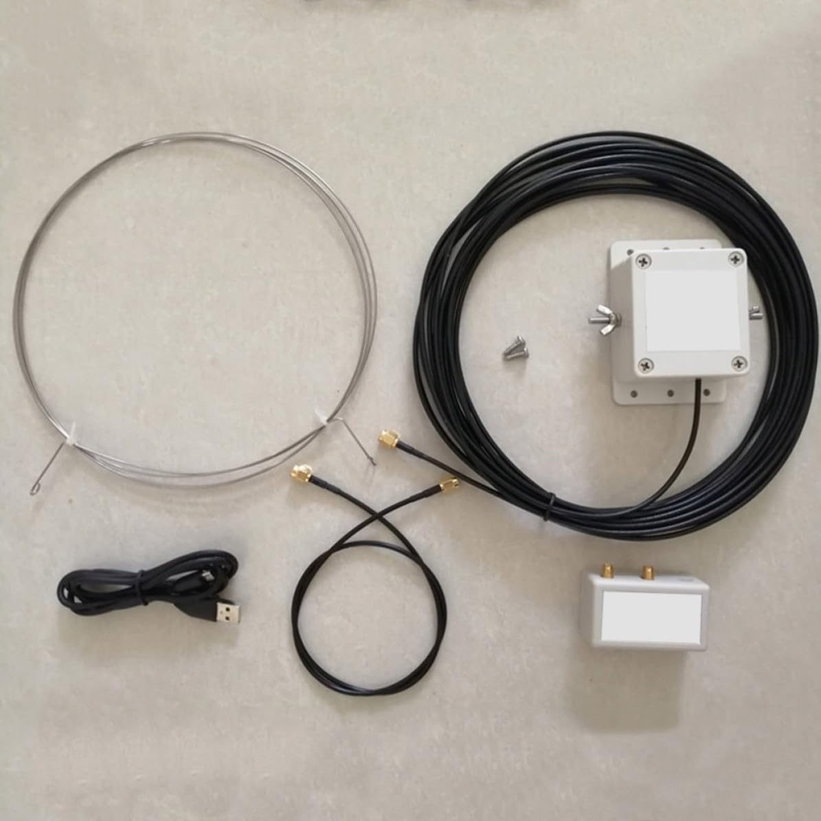 ABOOFAN Antenne en Plastique Annulaire à Ondes Moyennes Active Interférences Mla-30 et Alimentation Autonome pour Balcon et Toit