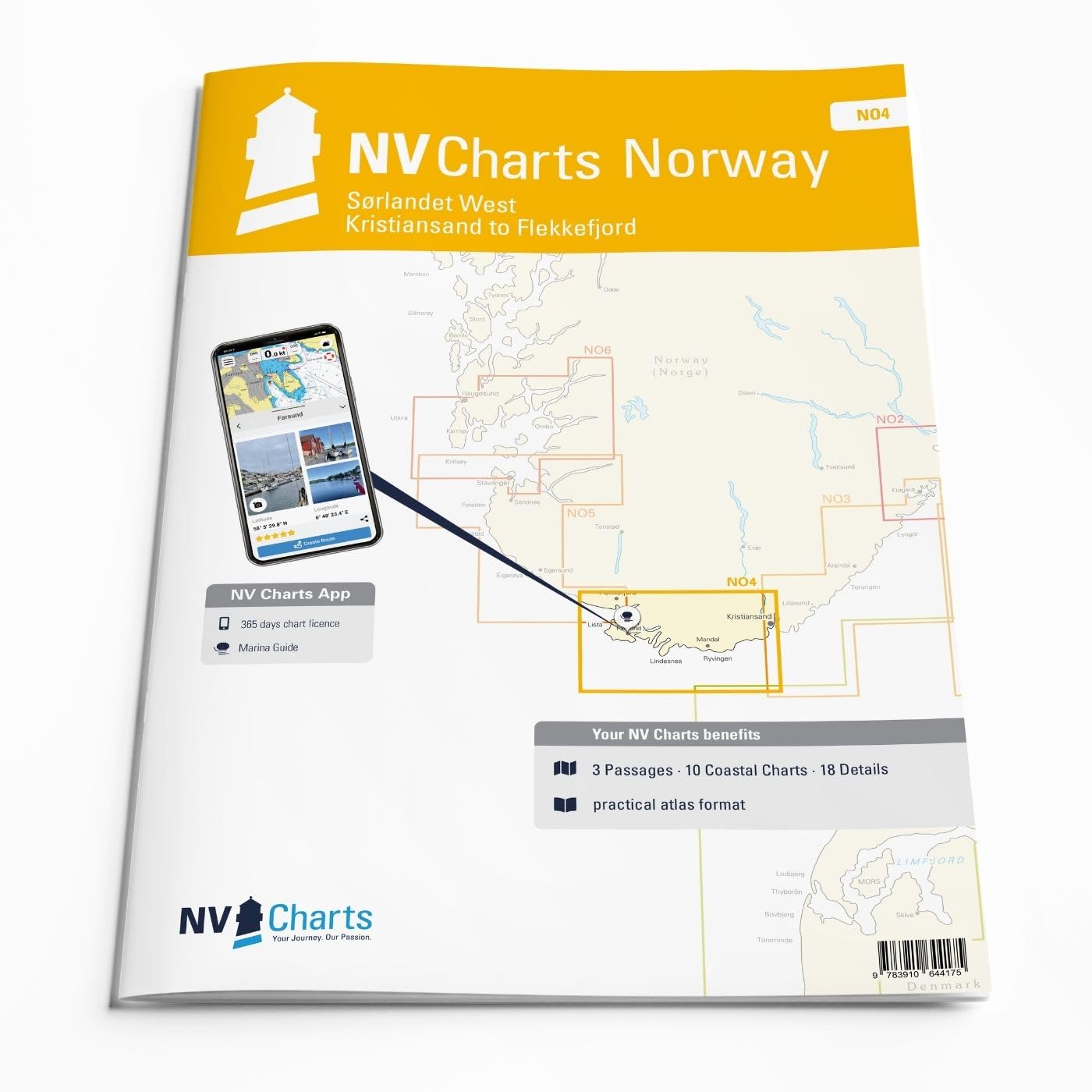 NV Atlas Norway NO 4 Seekarte Norwegen Kristiansand to Flekkefjord mit App Lizenz