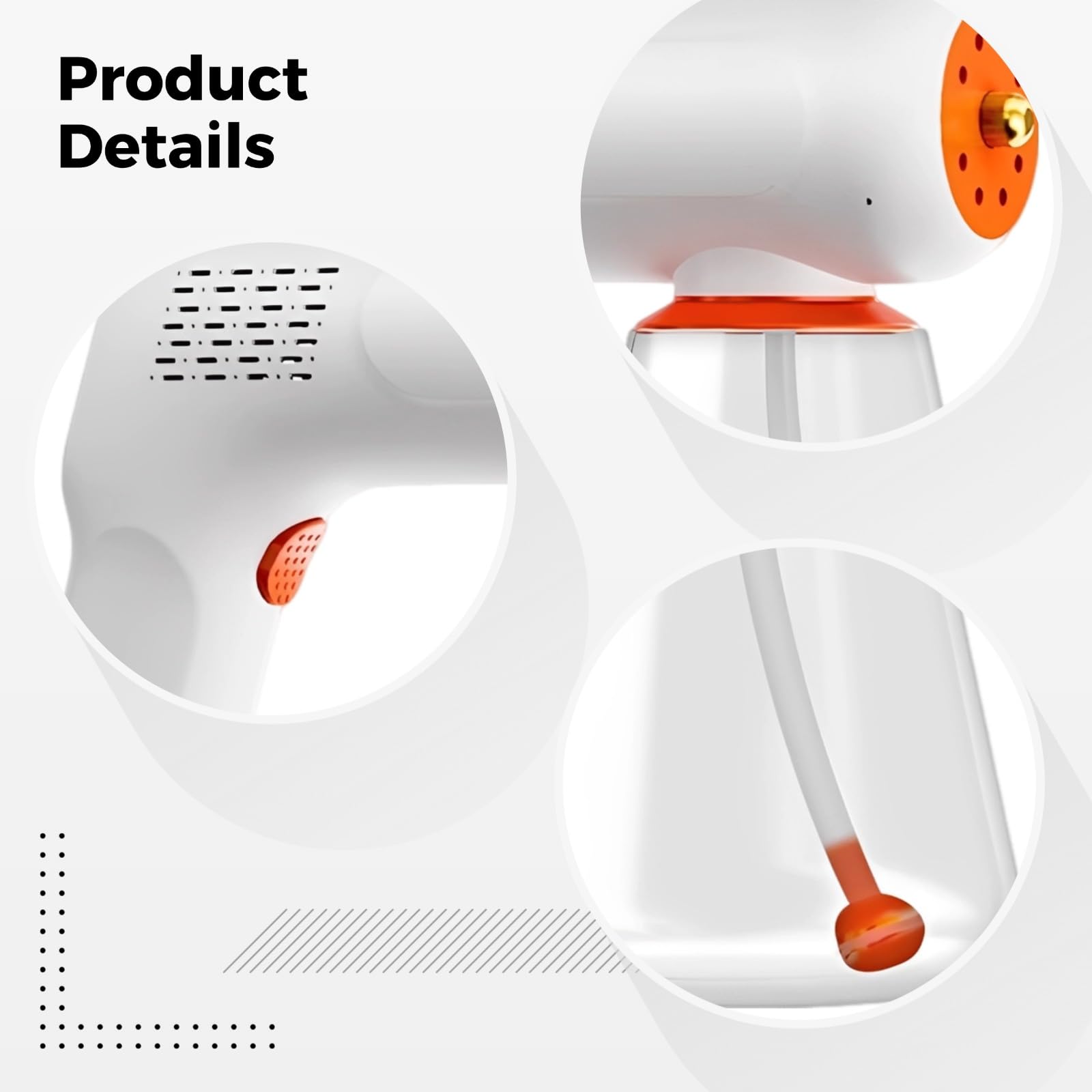Nebulizador eléctrico inalámbrico, nano pistola de pulverización de luz azul, atomizador ajustable de 2 engranajes, batería de 2000 mAh, recargable por USB, pulverizador portátil de mano para el hogar