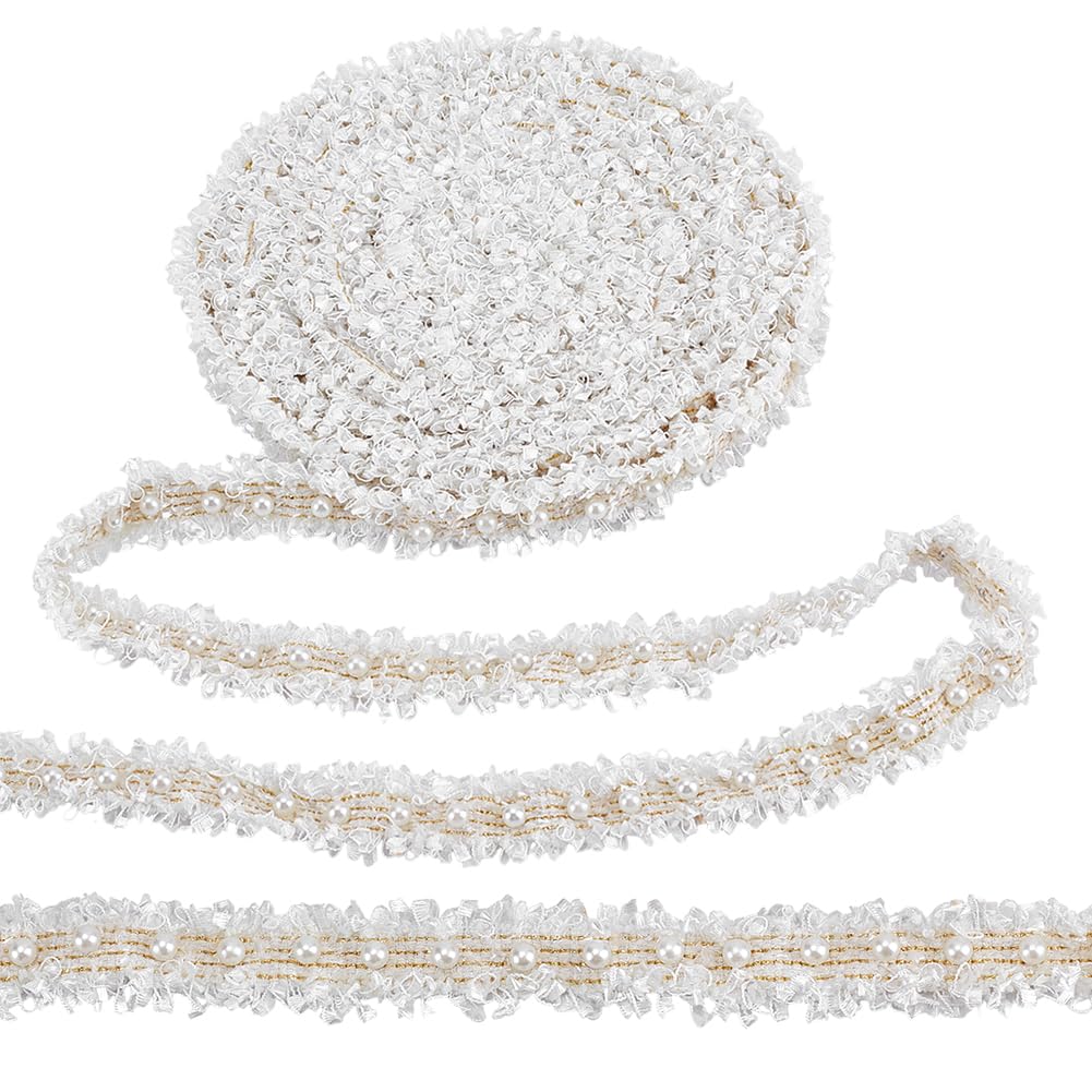 Amazon.com: CRAFTYMELODY 6 Yards Pearl Beaded Braid Lace Trim