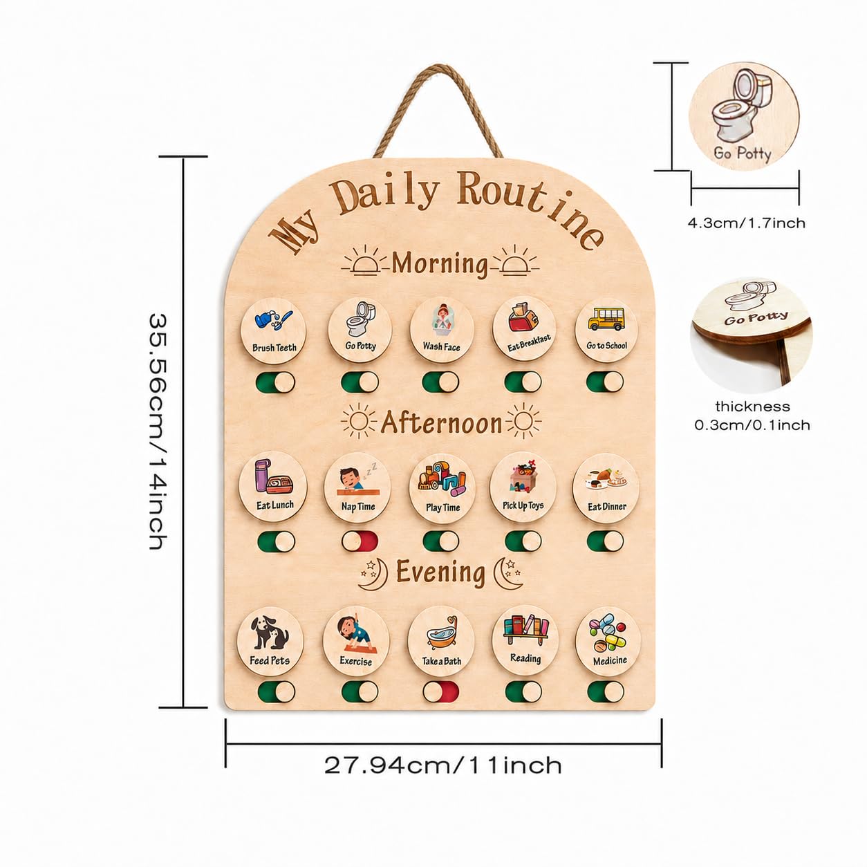 Tableau des tâches en bois pour enfants, tableaux de comportement pour