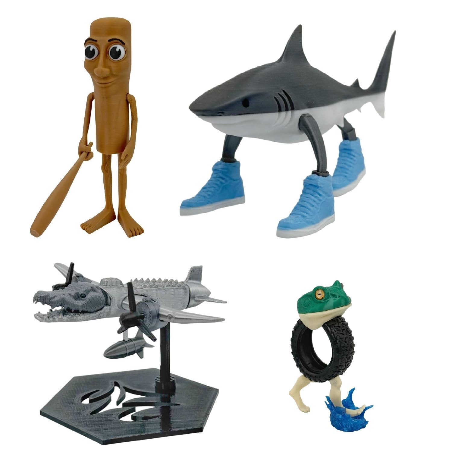 Figuras De Acción 3D Tung Tung Tung Sahur – Tralalero Tralala Shark Meme, Set Coleccionable De PVC Para Decorar Y Regalar