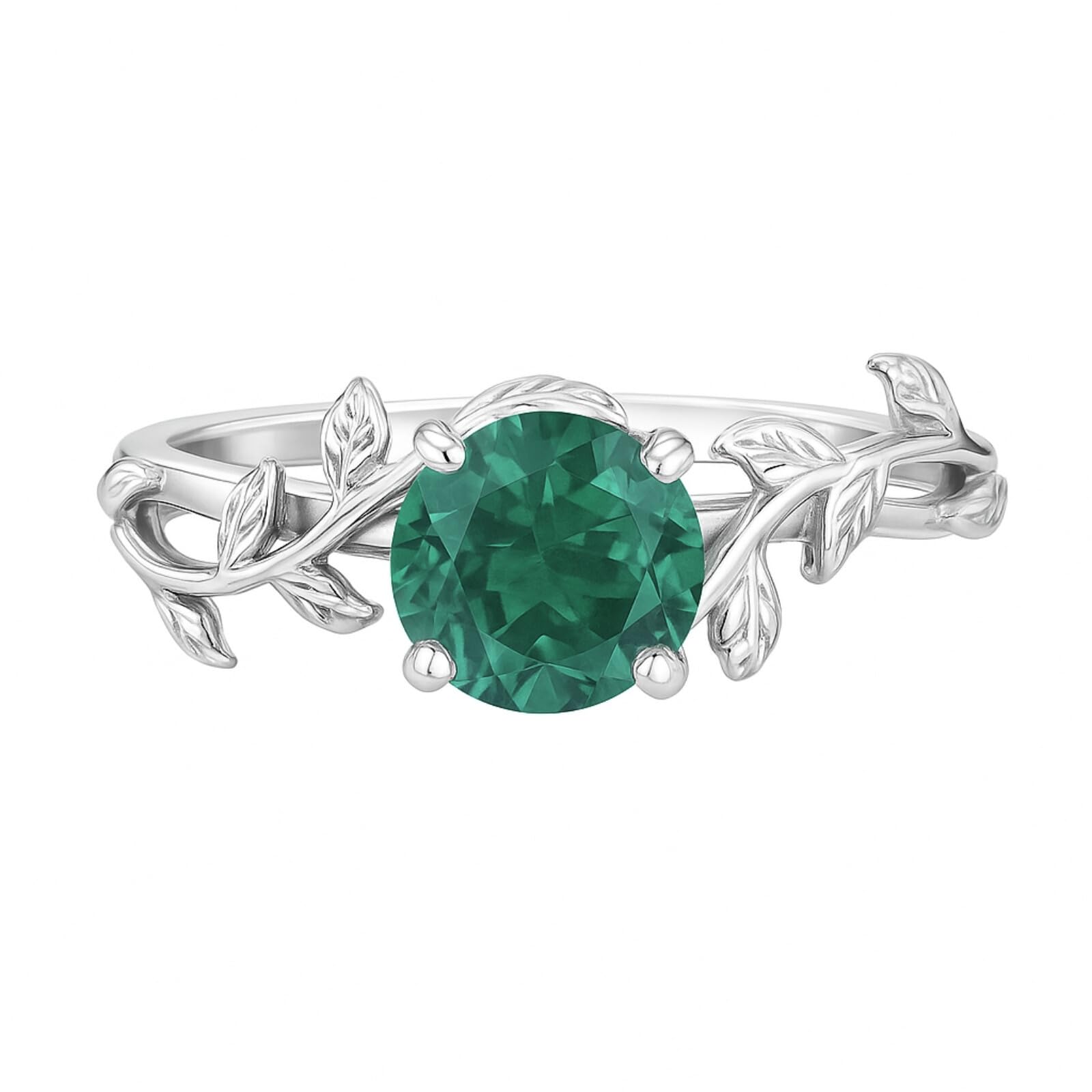925 Hallmark Silver Round Cut Lab Emerald Promise Ring | Adjustable Open Rings | Fashion Jewelry | Trendy Design |Gifts for Women |With Certificate of Authenticity and 925 Stamp |-image-37