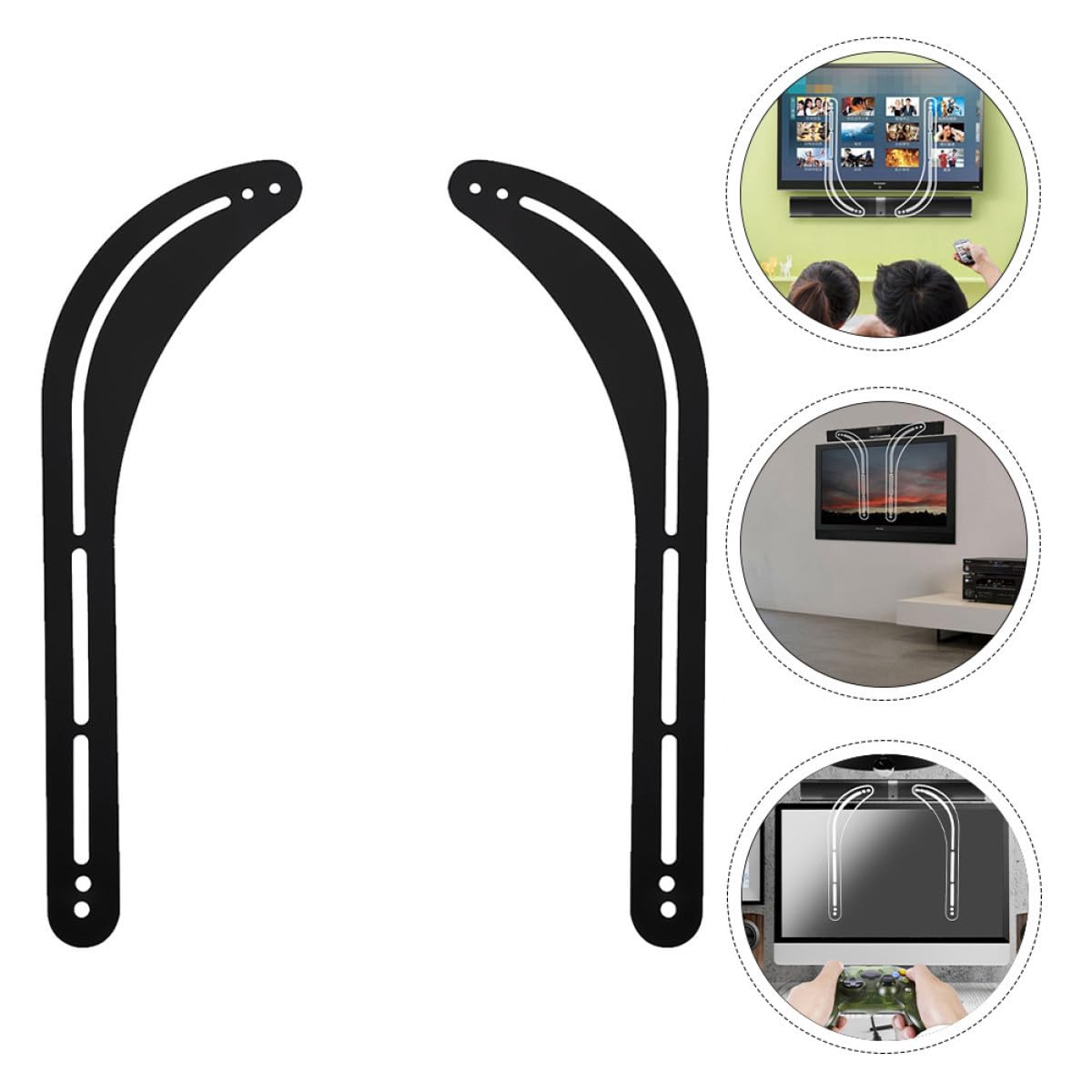 DOITOOL Support Mural pour Barre de Son et Écran 2 Pièces en Fer Charge Maximale 15 Kg Fixation sans Perçage
