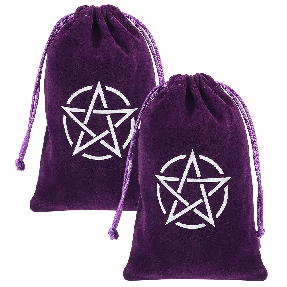 CREATCABIN 4 stuks Velvet Tarot Bags Set Tarot Kaarten Opberghouder Tas Case Tarot Spread Doek Wrap and Pouches Kaarthouders voor Tarot Cards Oracle Deck Playing Cards 4 Kleuren 40,5 x 12,6 x