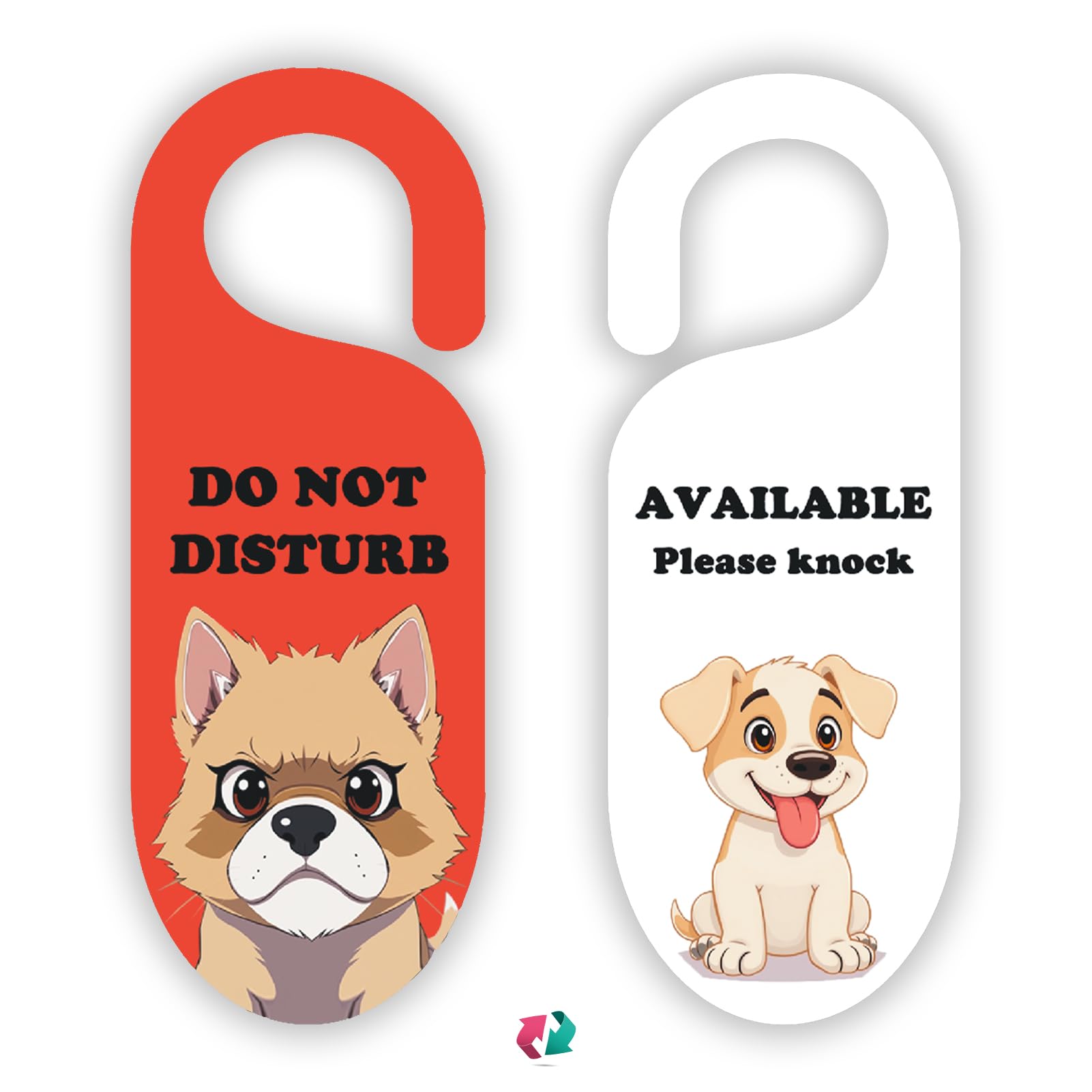 Do Not Disturb Door Hanger Sign 2Pack Door Signs with Puppy Theme Design for Business Office Home Therapists Clinic Dorm Online Class and Meeting