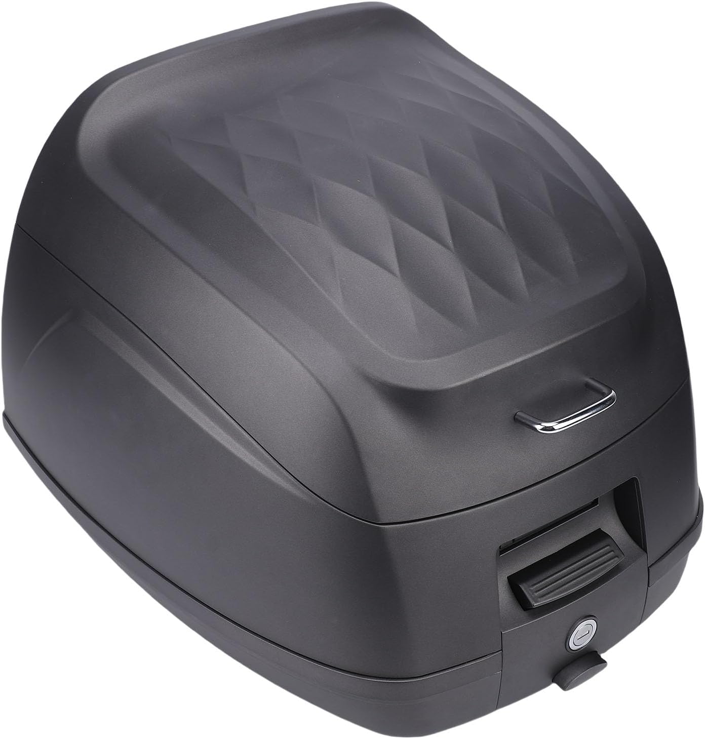 Focket 32L Trunk, ABS Daily Tail Box Lockable Storage Carrier Case, Moto Top Box with Contoured Backrest, Universal Fit for Helmet Luggage (Grey)