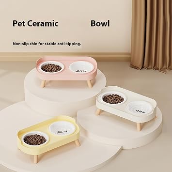 Multiple Height Dog Feeding Station With Feeders Bowl Splash Proof Features For Easy Cleaning Bright Color Double Bowl Stainless Steel Pet Feeders
