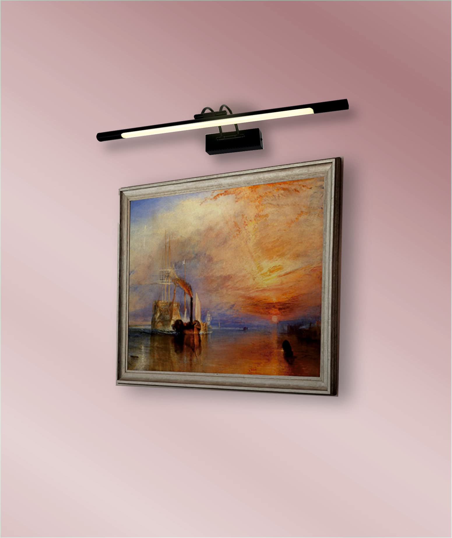 Applique murale LED pour éclairer des tableaux, miroirs, muraux, 12 W, style traditionnel et élégant, teinte de lumière chaude 3000 K, couleur noire mate, entièrement articulée et pivotante. 68