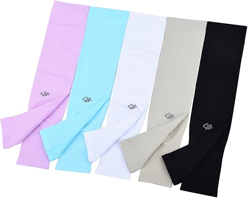 Mangas de enfriamiento de brazo UPF 50+ Protección UV Compresión Ciclismo Deportes al aire libre 5 pares