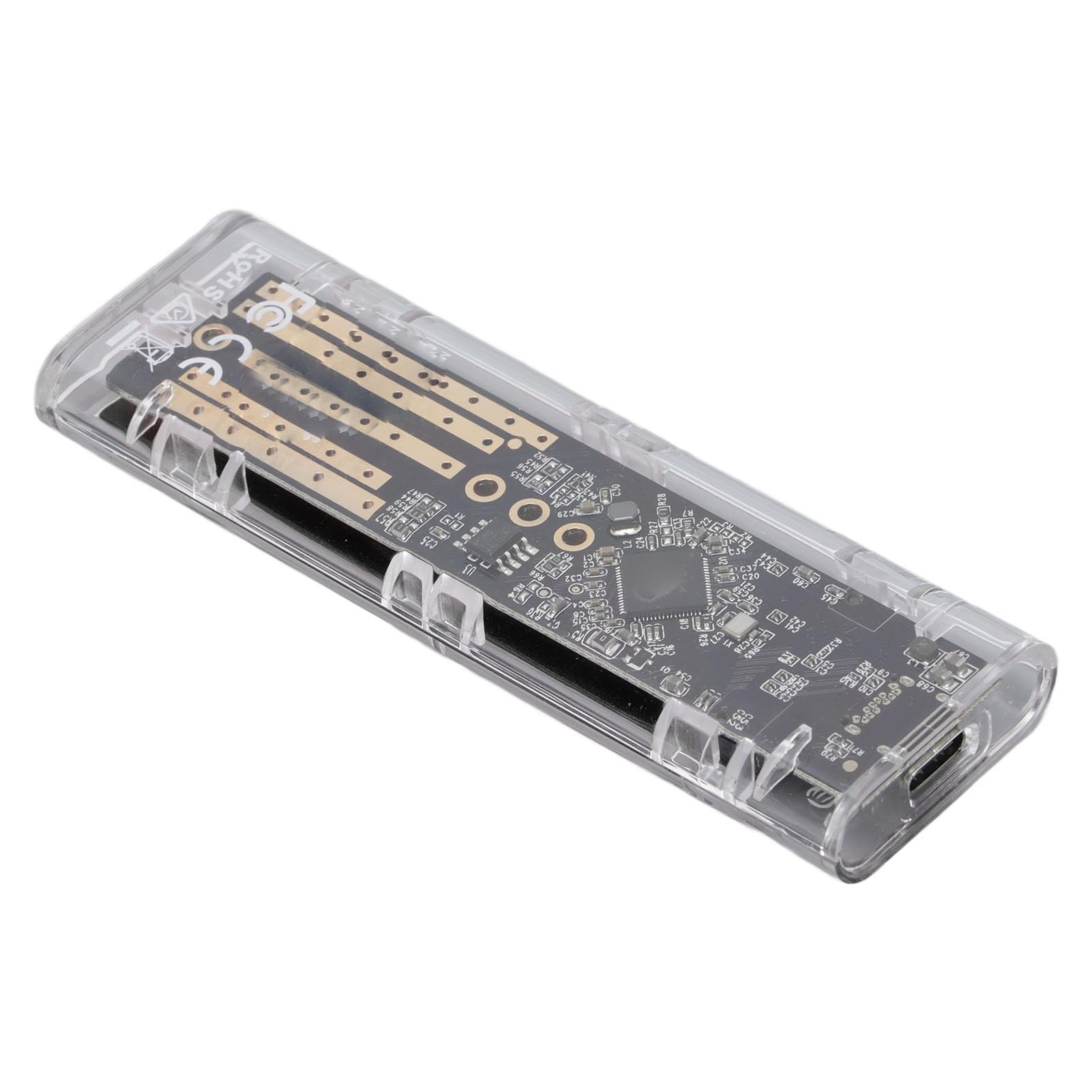 Vikye Adattatore per Disco Rigido Esterno Trasparente, Convertitore USB 3.1 Gen2, 10 Gbps, velocità di Trasmissione Reale di 10 Gbps per Giochi su Larga Scala (BLACK)