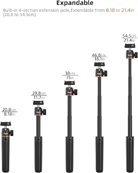21.4 Osmo Action Selfie Stick Tripod, for DJI Action 5 Pro/4/3, Osmo-360