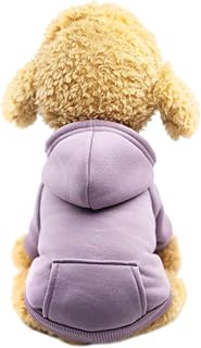 Jueshanzj Ropa para mascotas con bolsillo, abrigo para perros, resistente al viento, de cachemira, cómoda ropa para perros, color lila, M