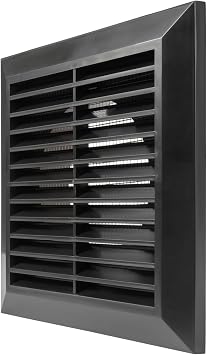 Vent Systems 4" Inch Black Vent Cover Durable Plastic Soffit Vent Cover with Mounting Neck and Mesh Screen Weather-Resistant HVAC Louvered Vent Cover for Bathroom, Kitchen, Garage Ventilation