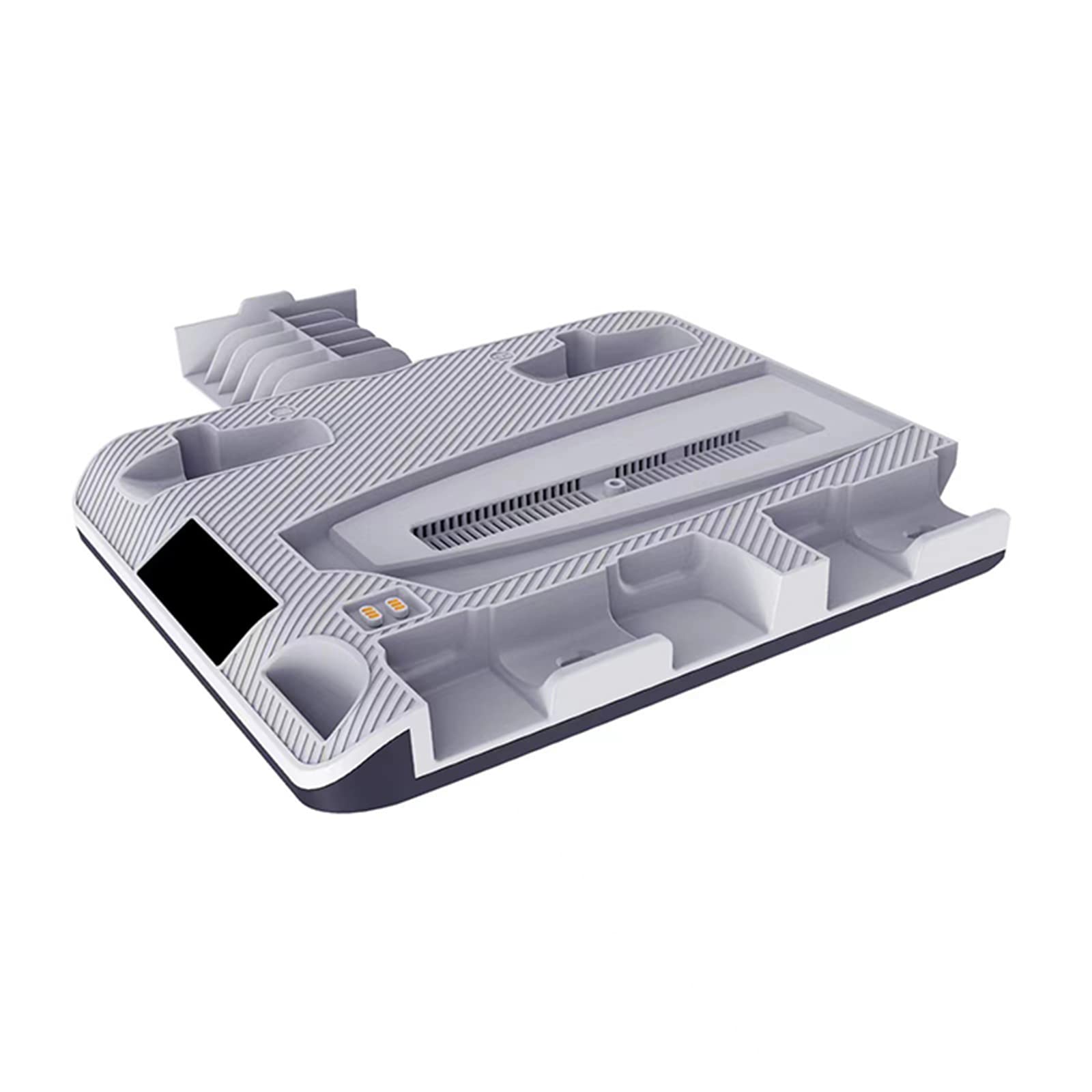 Estación de Carga para Controlador PSVR2/PS5, Soporte con Ventilador de refrigeración para Consola PS5 UHD/DE, Base de Cargador de 4 Controladores y Almacenamiento de 10 Juegos