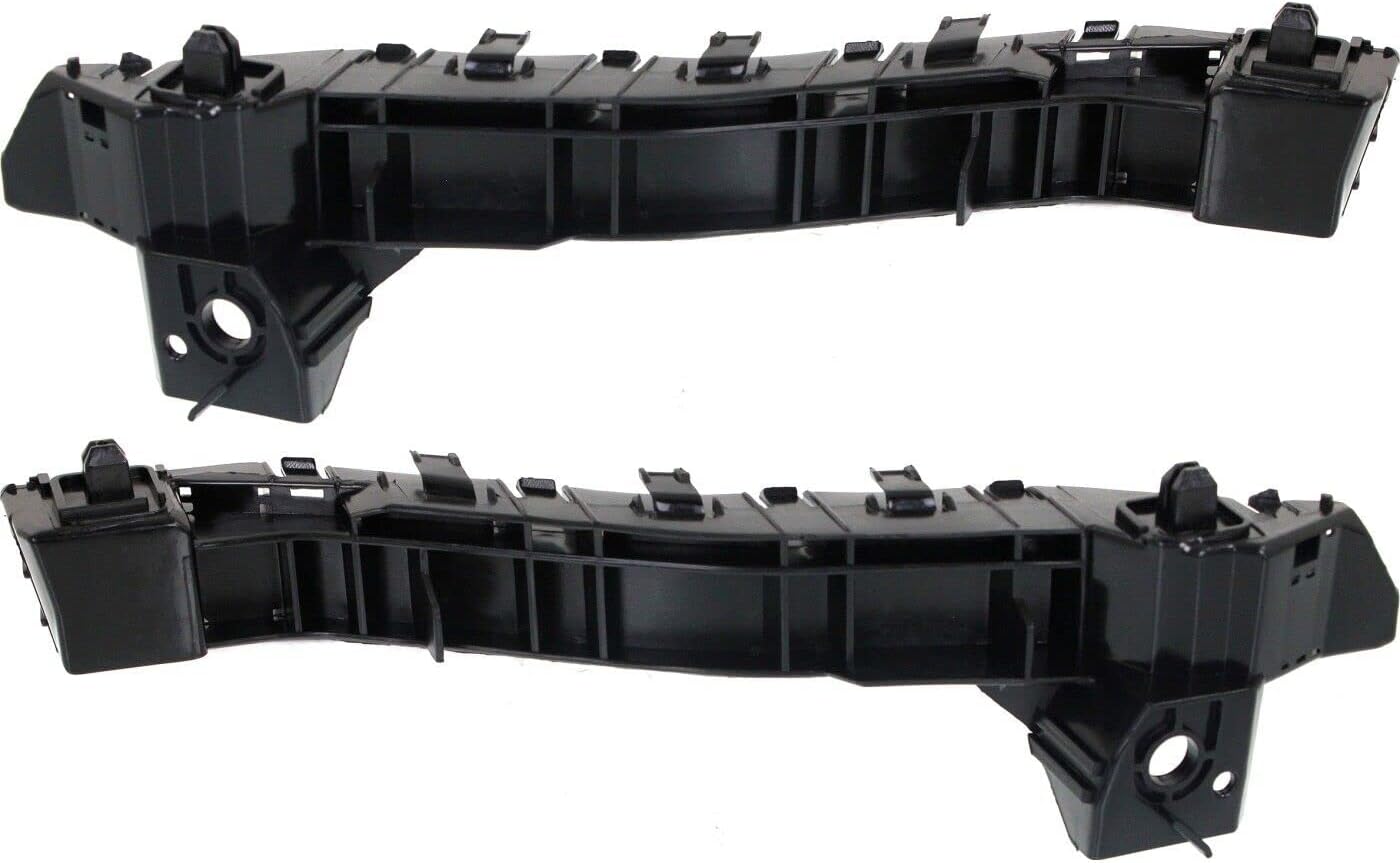 Front Driver & Passenger Set Of 2 Bumper Cover Support Bracket Mounting Retainer Fascia Reinforcement Brace Pair Replacement For 2009-2013 Subaru Forester Black Textured Plastic SU1042101 SU1043101