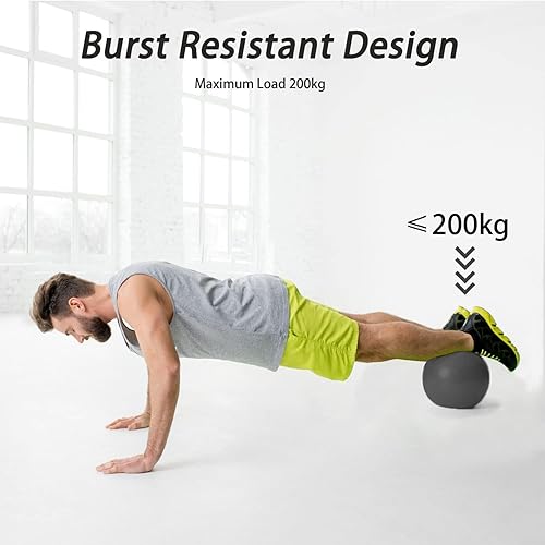 Miniatura 7 de FITMIND Pelota de pilates pequeña para ejercicio, bola de núcleo de 9.8 in, bola de barra de 10 pulgadas, pelota dobladora para yoga, estabilidad,