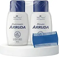 Arruda Kit Infantil e Adulto Shampoo 140ml + Condicionador 140ml + Pente Fino - Combate Piolhos, Lêndeas e Caspa - Aroma Perfumado e Natural