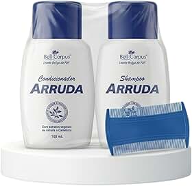 Arruda Kit Infantil e Adulto Shampoo 140ml + Condicionador 140ml + Pente Fino - Combate Piolhos, Lêndeas e Caspa - Aroma Perfumado e Natural