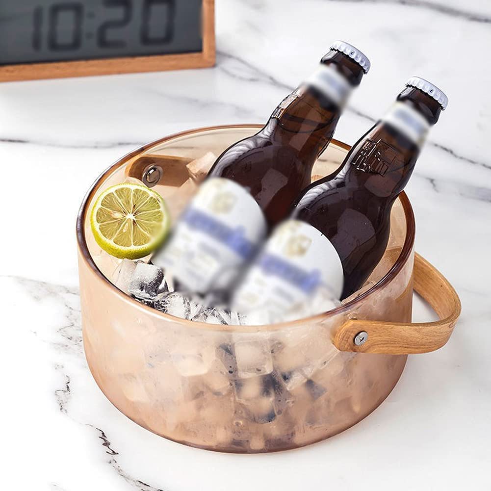 Cubitera Cubo De Hielo Cubo De Hielo De Cristal De Champán con Transporte Portátil para Barras Cubo De Hielo Aislado Bar Accessories