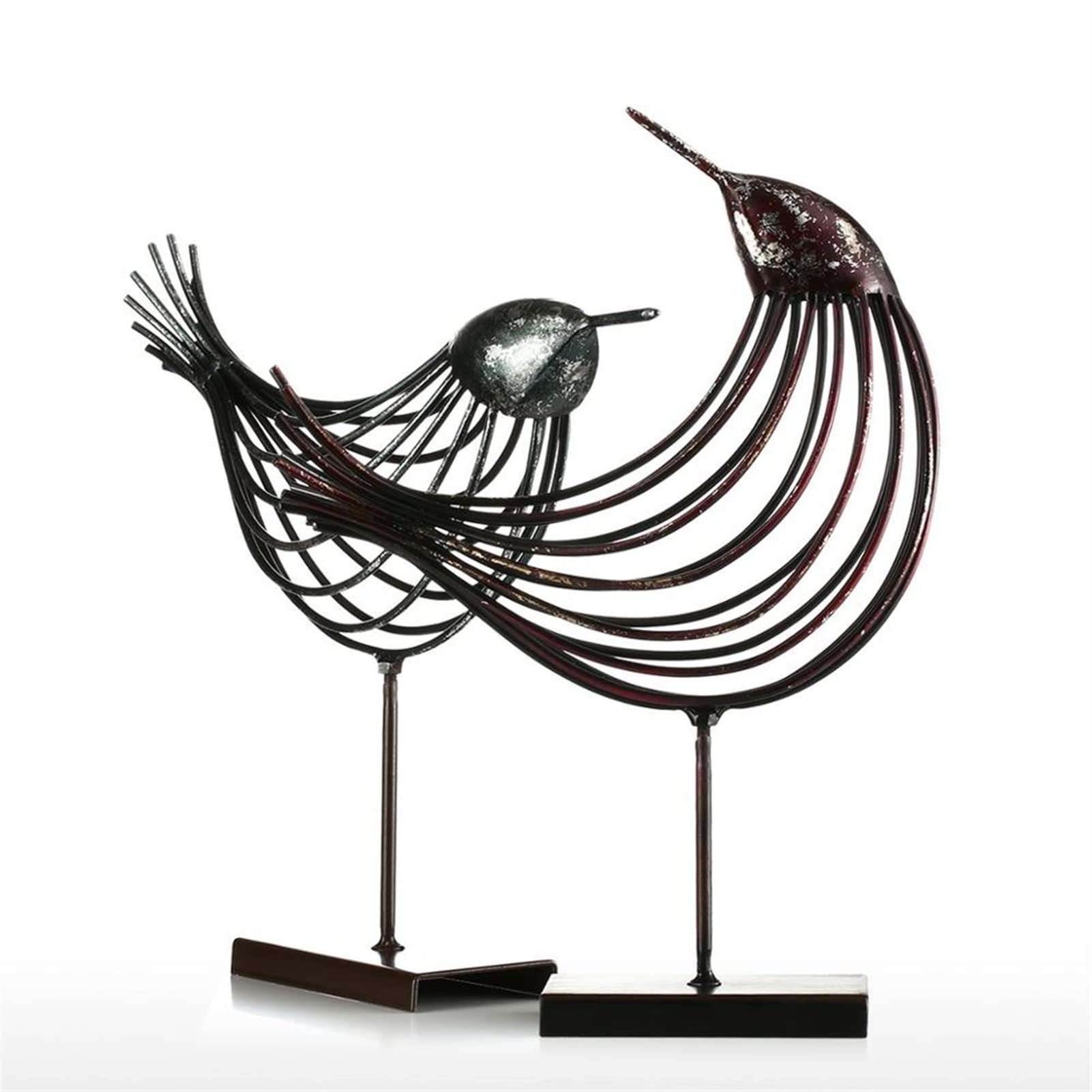 Żelazny drut ptaki Dekoracje Metalowa Figurka Ptak Rękodzieła Post Nowoczesna Sztuka Rzemiosła Prezent Dla Akcesoria Home Vintage Wystrój Domu Desktop Statue