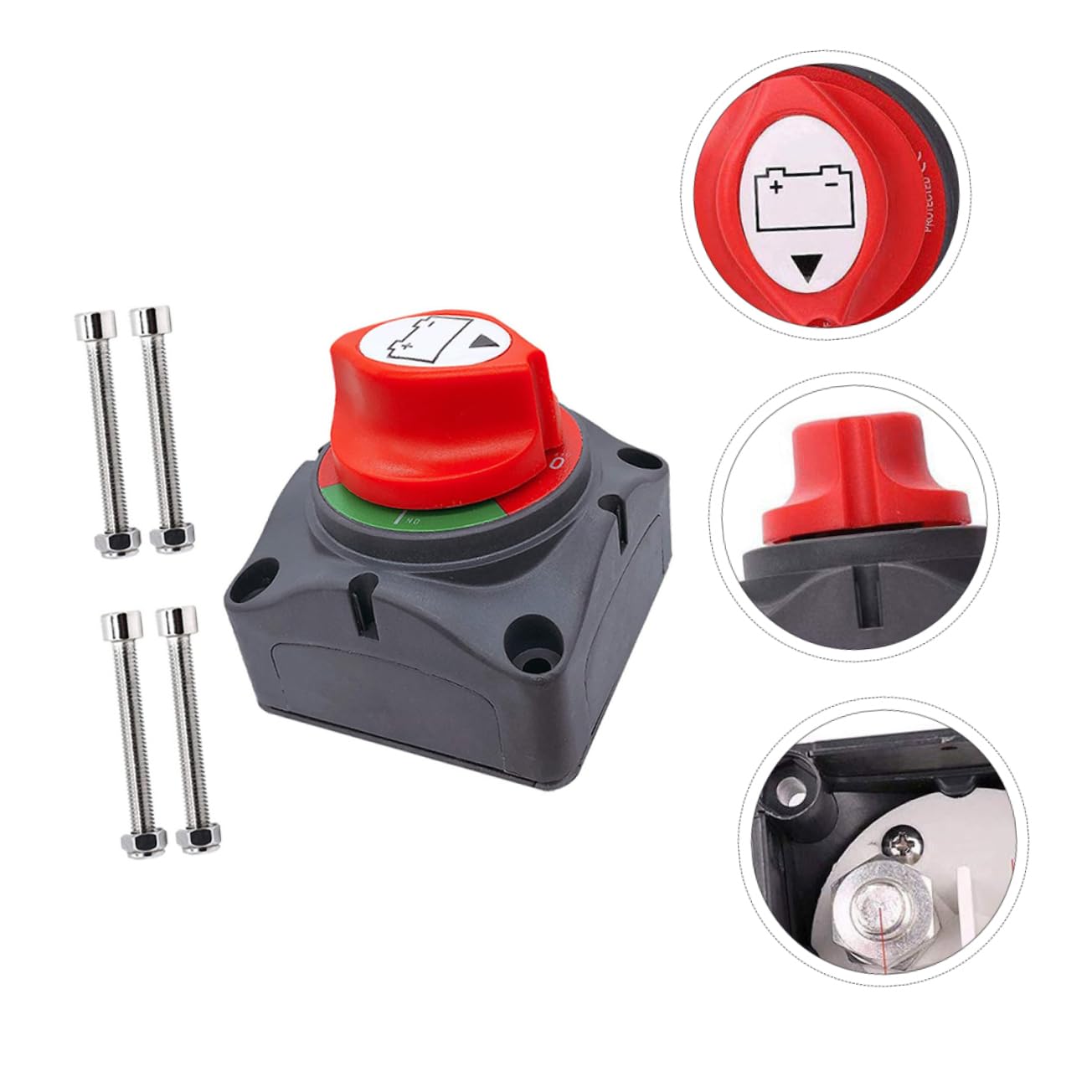 Unomor Car Battery Kill Switch 12v-48v Battery Disconnect Master Isolator Cut Off Master Isolator for Vehicles Campers